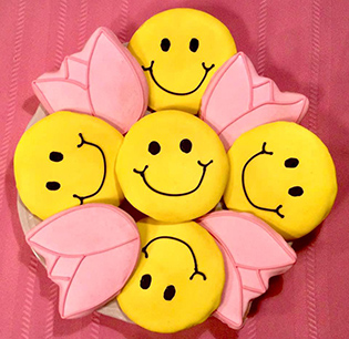 Smile Faces and Tulips Cookies